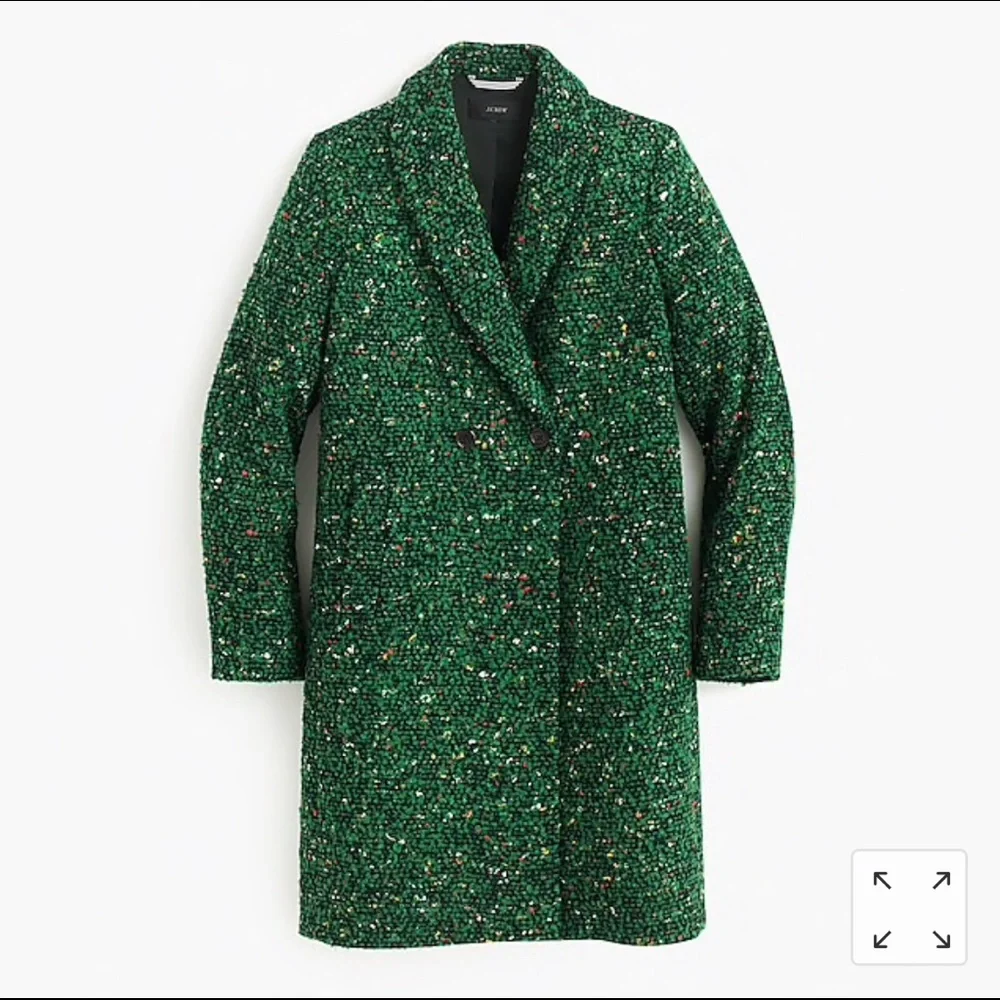 J. Crew Green Tweed Daphne Topcoat Size 4 - Picture 2 of 2